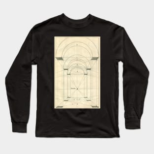 Vintage Architecture, Renaissance Arch Perspective by Henricus Hondius Long Sleeve T-Shirt